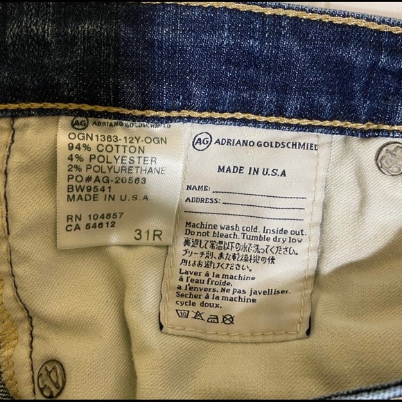 AG Jeans The Stilt Cigarette Crop 12 Year Size 31R - Picture 9 of 9